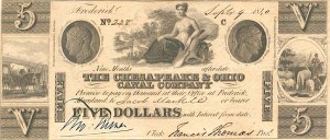 The Chesapeake and Ohio Canal Co. - Obsolete Banknote